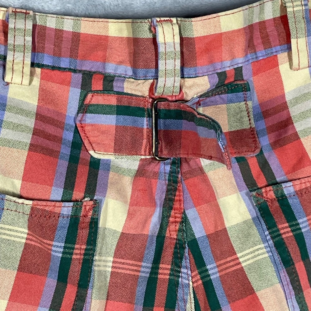 Vintage Polo Ralph Lauren Plaid Shorts Mens Metal Button Fly Cinch Back USA 34 - Picture 4 of 11